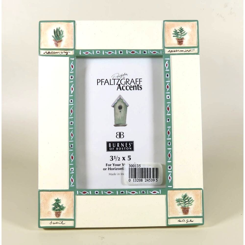 Pfaltzgraff Accents Picture Frame 3.5x5 - Naturewood  Herb Garden Nature Theme